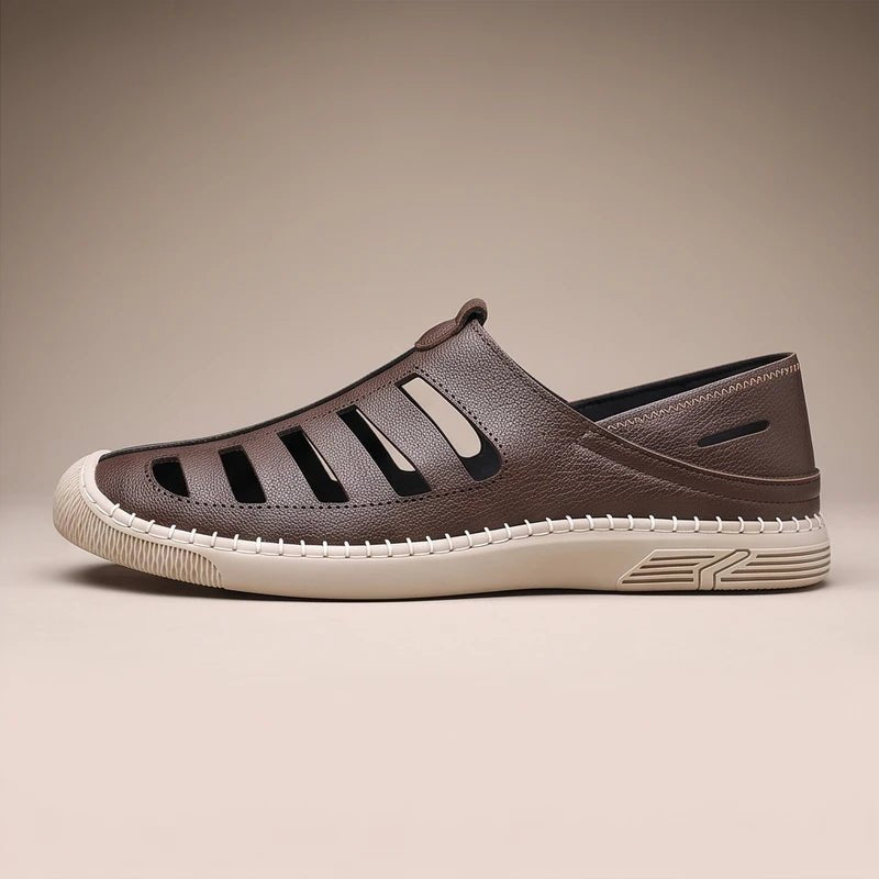 Marlon | Men’s leather fisherman sandals with closed toe
