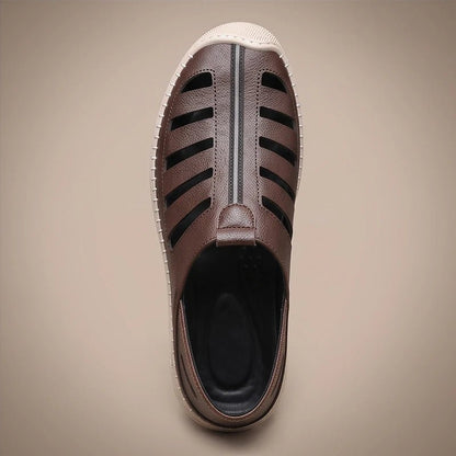 Marlon | Men’s leather fisherman sandals with closed toe