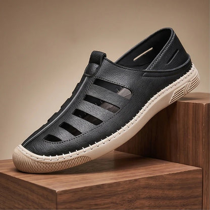 Marlon | Men’s leather fisherman sandals with closed toe