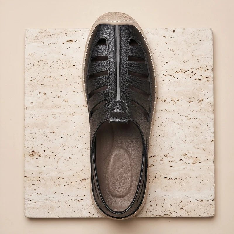 Marlon | Men’s leather fisherman sandals with closed toe