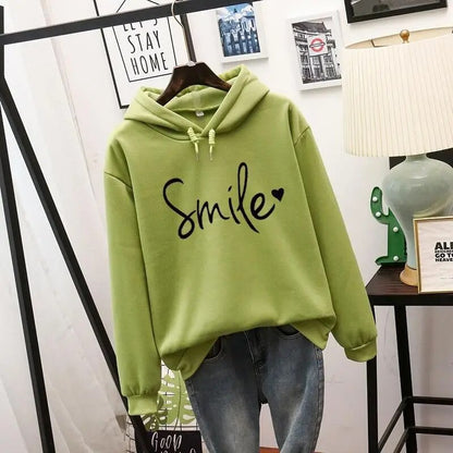 Stella | Women's Casual Smile Hoodie with Drawstring