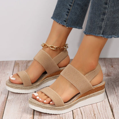 Thessaly | Women's orthopedic platform sandals with cross straps
