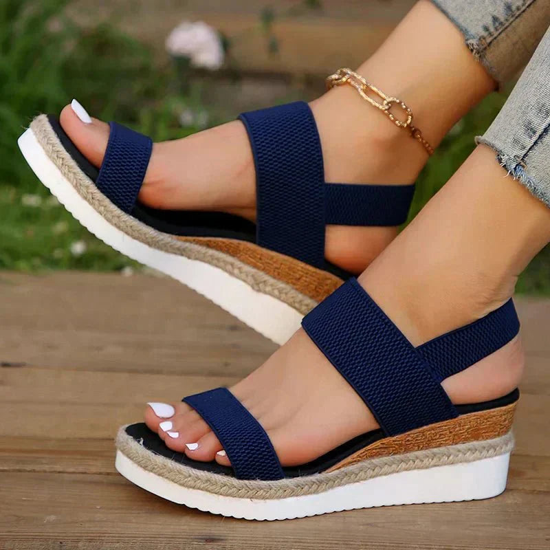 Thessaly | Women's orthopedic platform sandals with cross straps