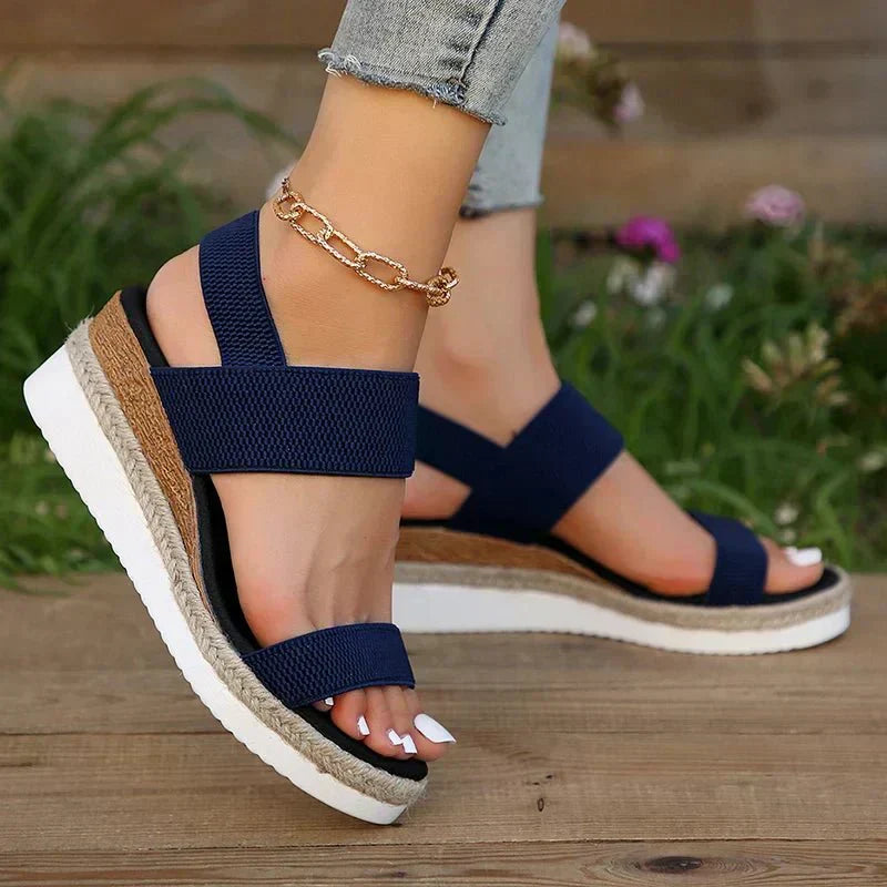 Thessaly | Women's orthopedic platform sandals with cross straps