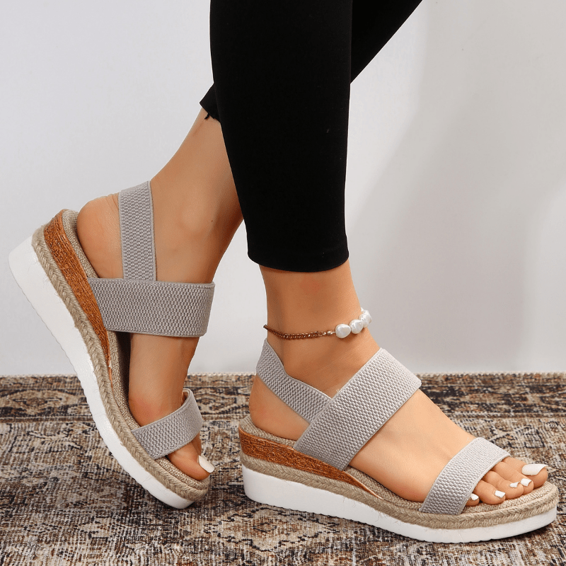 Thessaly | Women's orthopedic platform sandals with cross straps