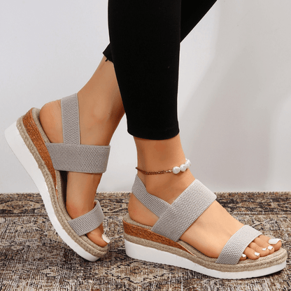 Thessaly | Women's orthopedic platform sandals with cross straps