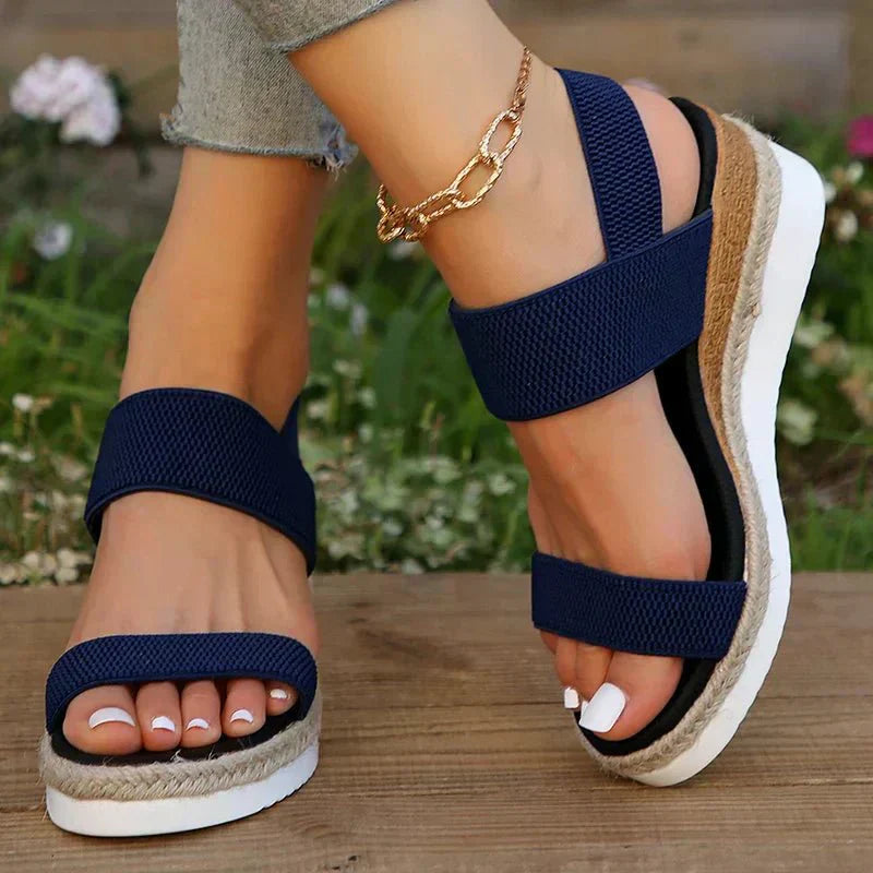 Thessaly | Women's orthopedic platform sandals with cross straps