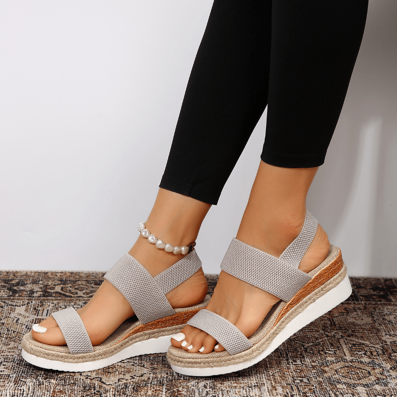 Thessaly | Women's orthopedic platform sandals with cross straps