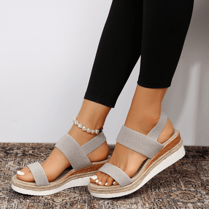 Thessaly | Women's orthopedic platform sandals with cross straps