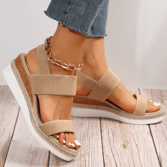 Thessaly | Women's orthopedic platform sandals with cross straps