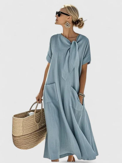 Virella | Women Elegant Oversized Dress with Short Sleeves and Relaxed Flowing Fit