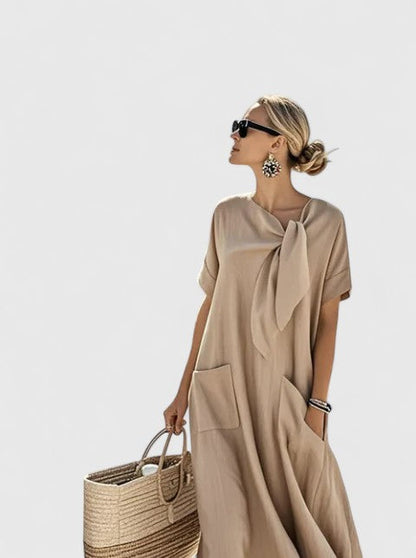 Virella | Women Elegant Oversized Dress with Short Sleeves and Relaxed Flowing Fit