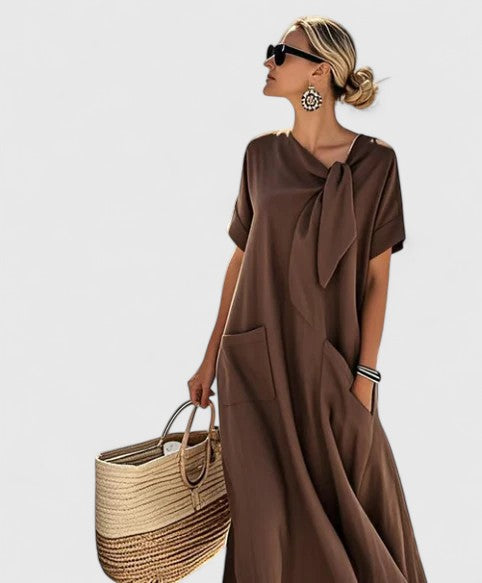 Virella | Women Elegant Oversized Dress with Short Sleeves and Relaxed Flowing Fit