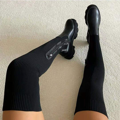 Scarlett | Women's Trendy Stylish Knee-high Boots with Zipper