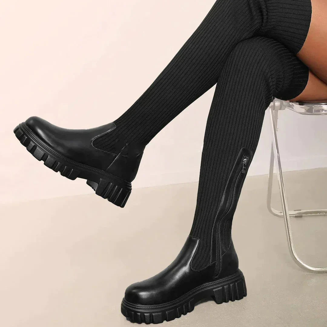 Scarlett | Women's Trendy Stylish Knee-high Boots with Zipper