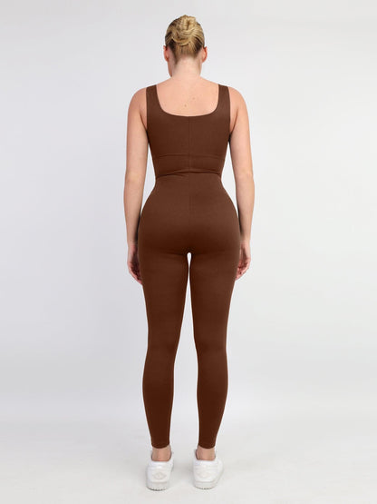 Scarlett | Sleeveless Workout Jumpsuit with Square Neck