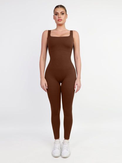 Scarlett | Sleeveless Workout Jumpsuit with Square Neck