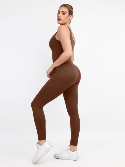 Scarlett | Sleeveless Workout Jumpsuit with Square Neck