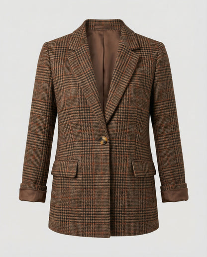 Elowyn | Women’s Checked Single-Breasted Blazer | Elegant