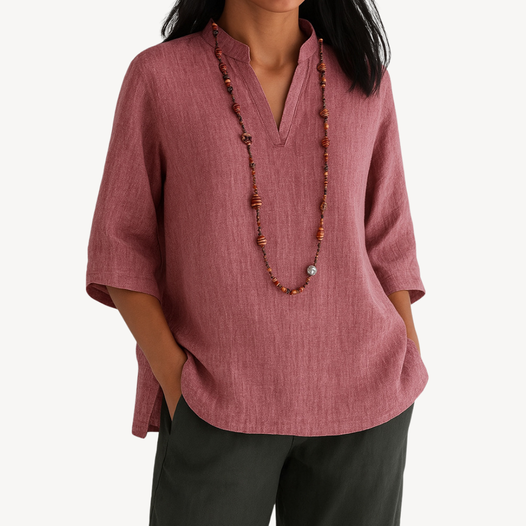 Elora | Women tunic top with V-neck and loose fit design