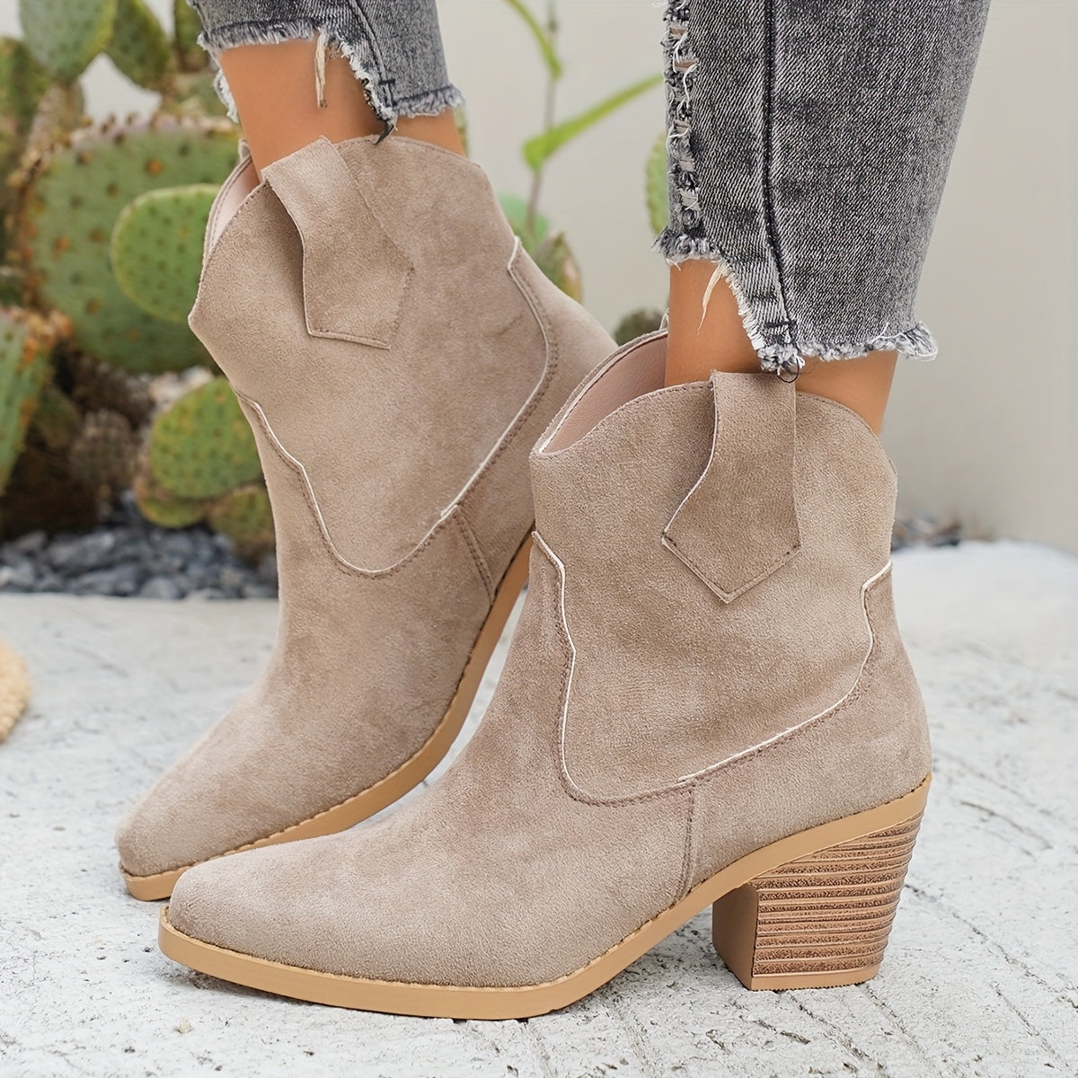 Jennifer | Women's Western Chelsea Ankle Boots with Block Heel