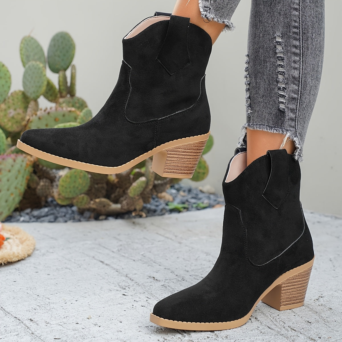 Jennifer | Women's Western Chelsea Ankle Boots with Block Heel