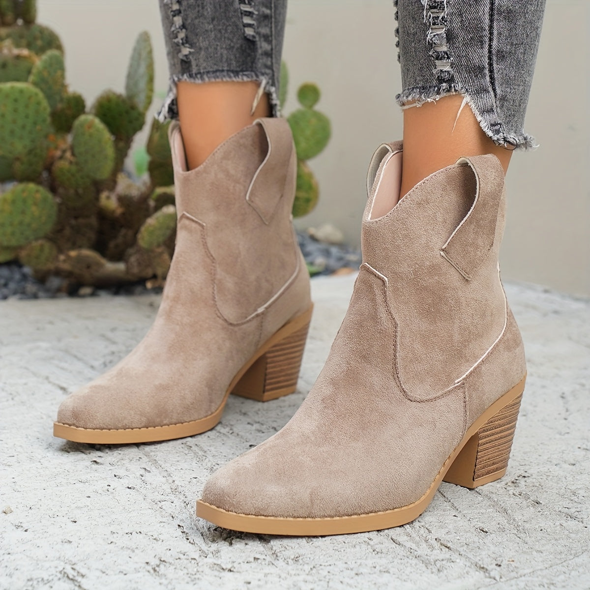 Jennifer | Women's Western Chelsea Ankle Boots with Block Heel