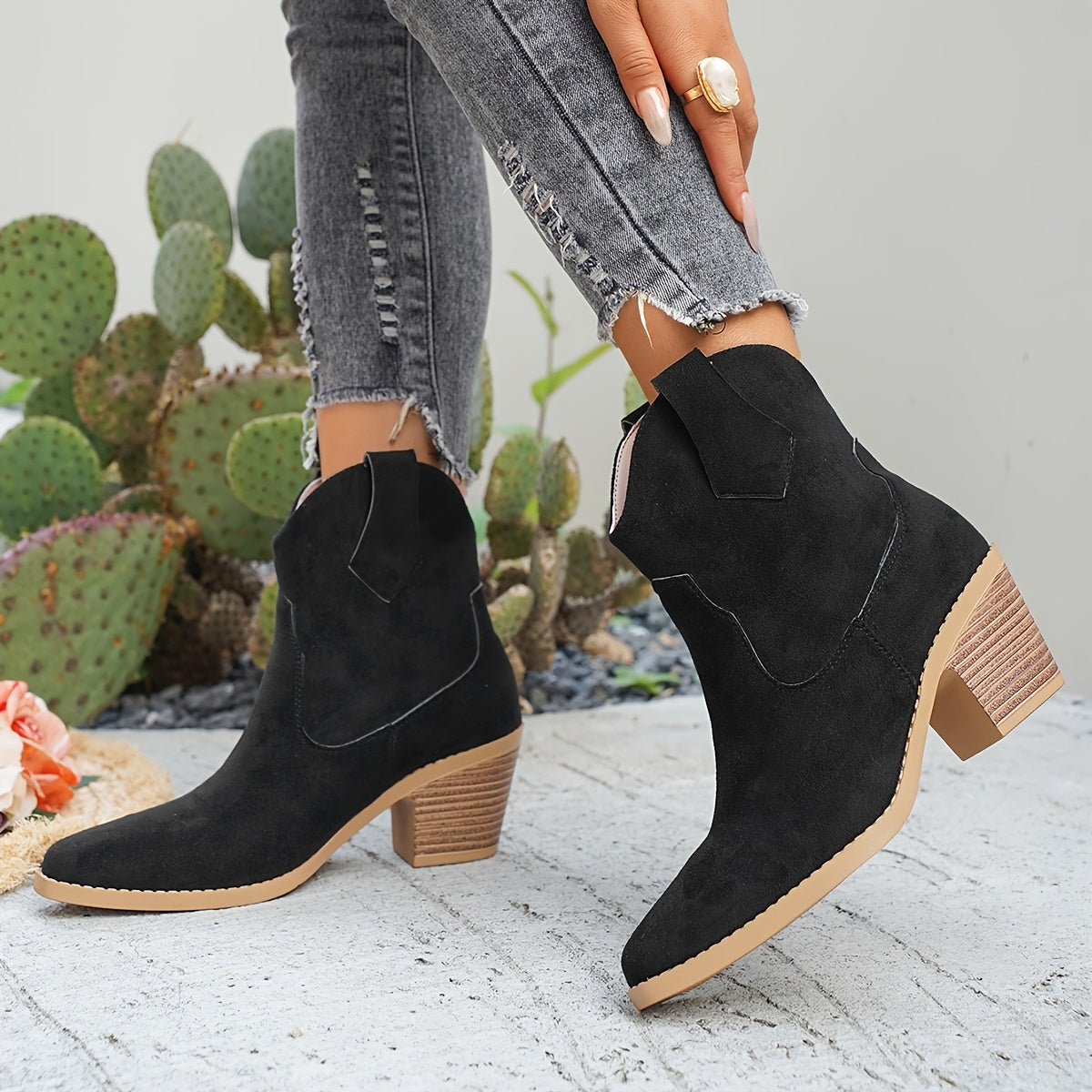Jennifer | Women's Western Chelsea Ankle Boots with Block Heel