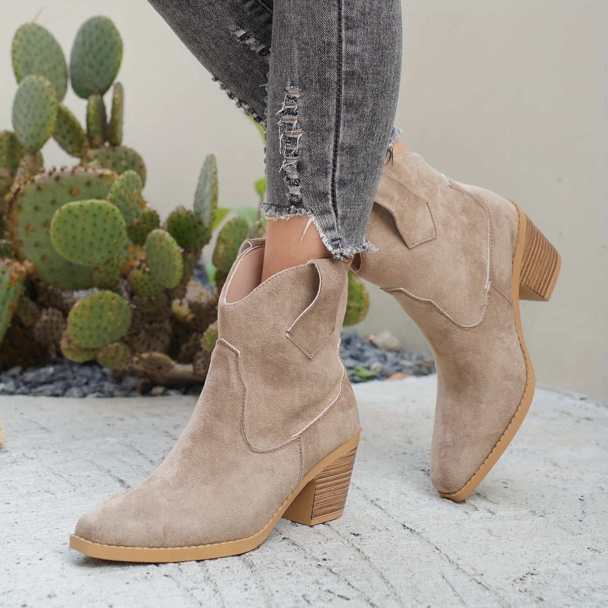 Jennifer | Women's Western Chelsea Ankle Boots with Block Heel