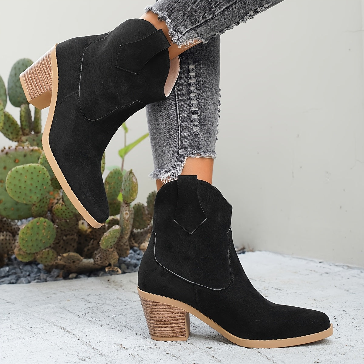 Jennifer | Women's Western Chelsea Ankle Boots with Block Heel