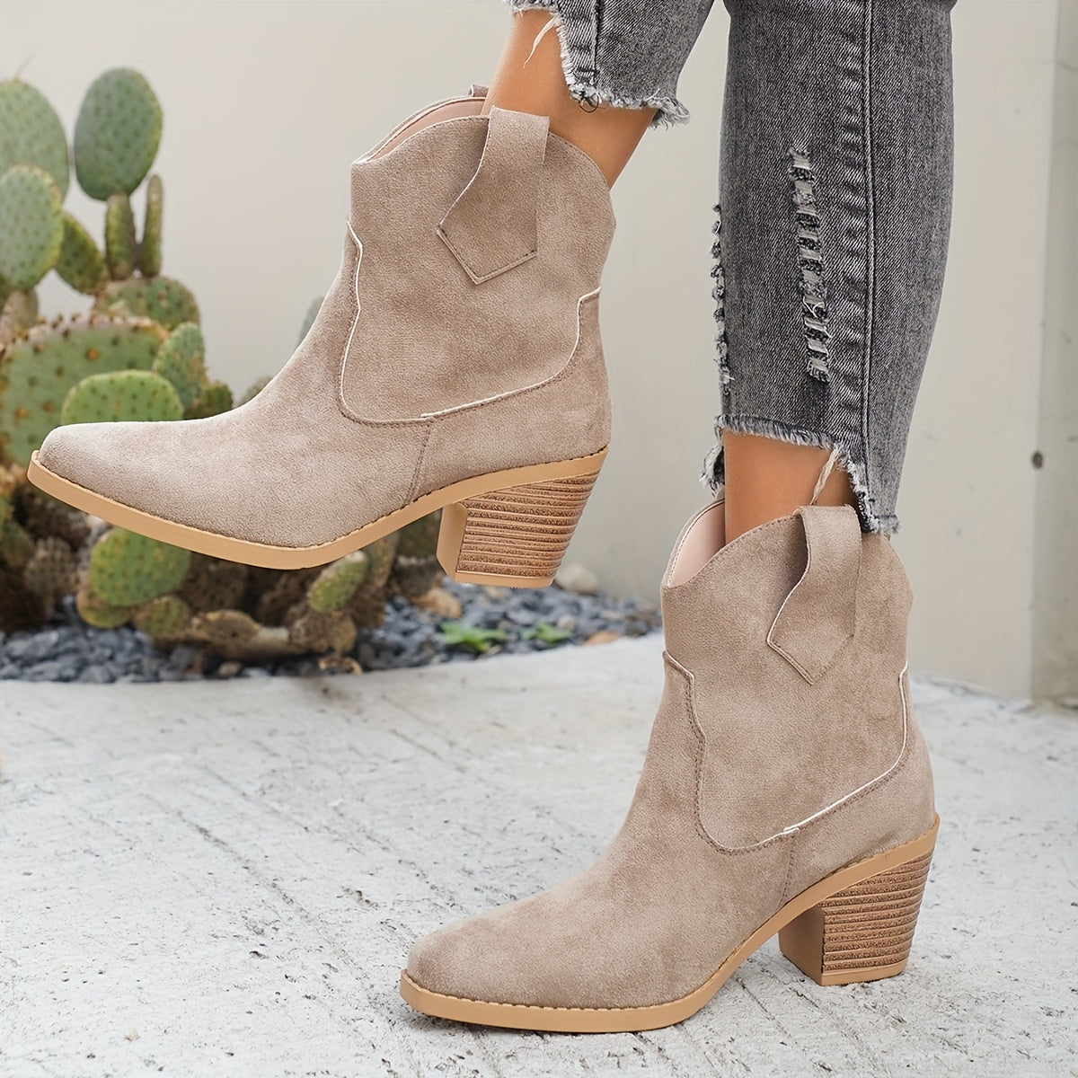 Jennifer | Women's Western Chelsea Ankle Boots with Block Heel