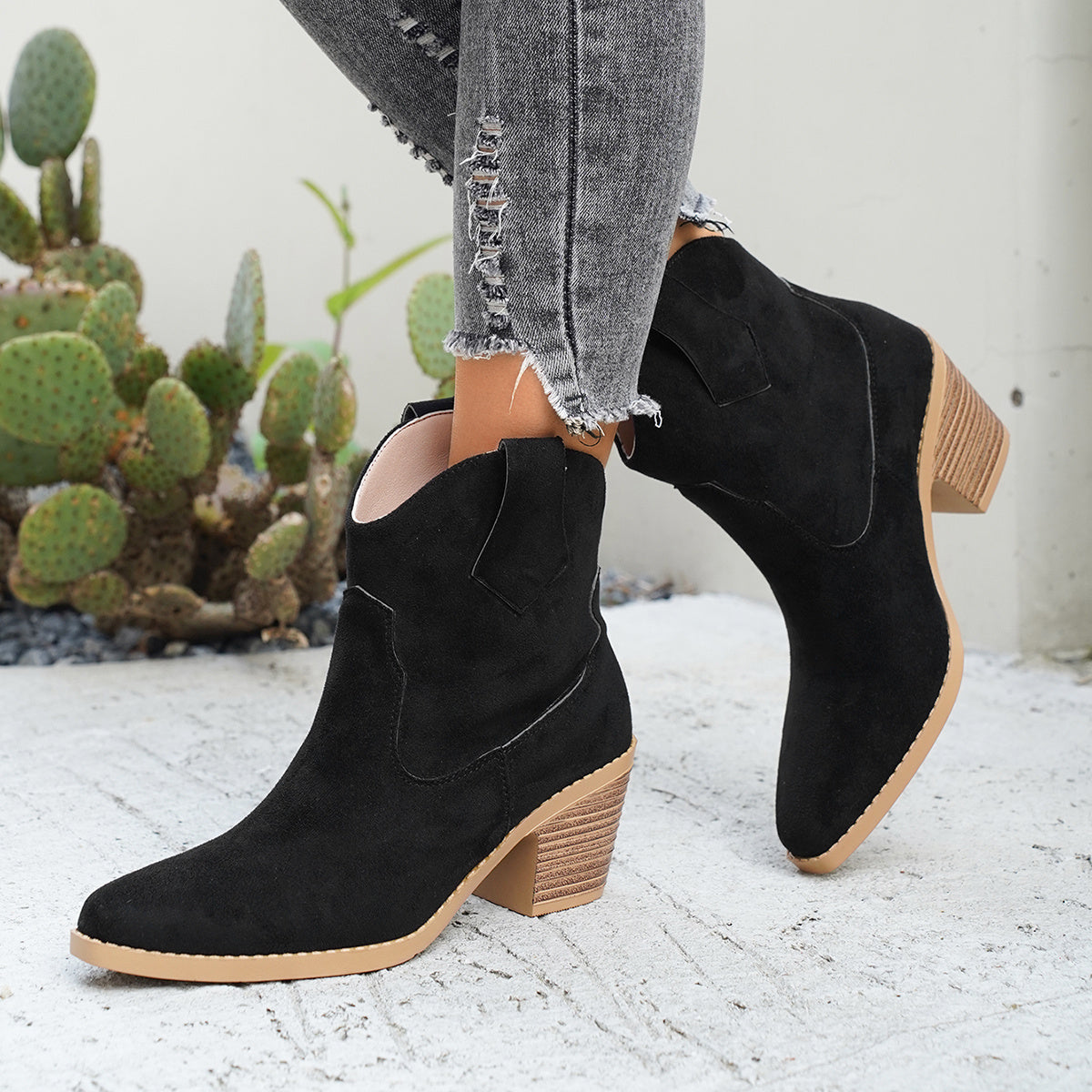 Jennifer | Women's Western Chelsea Ankle Boots with Block Heel