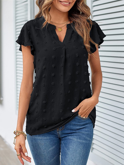 Brighton | Women’s Lightweight V-Neck Blouse with Flutter Sleeves | Breezy