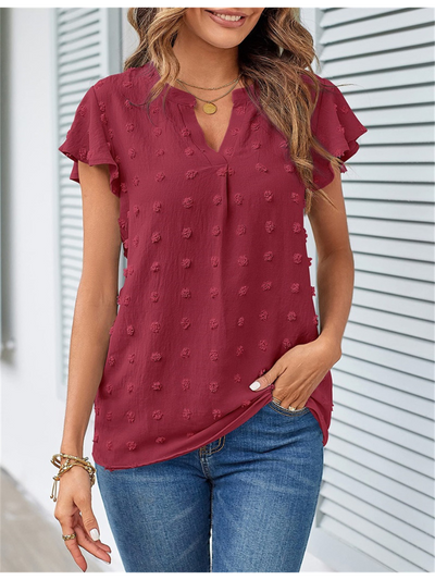 Brighton | Women’s Lightweight V-Neck Blouse with Flutter Sleeves | Breezy