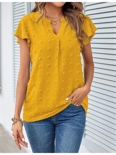 Brighton | Women’s Lightweight V-Neck Blouse with Flutter Sleeves | Breezy