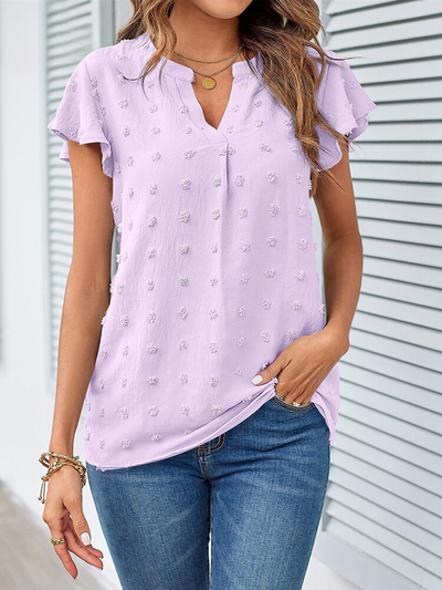 Brighton | Women’s Lightweight V-Neck Blouse with Flutter Sleeves | Breezy