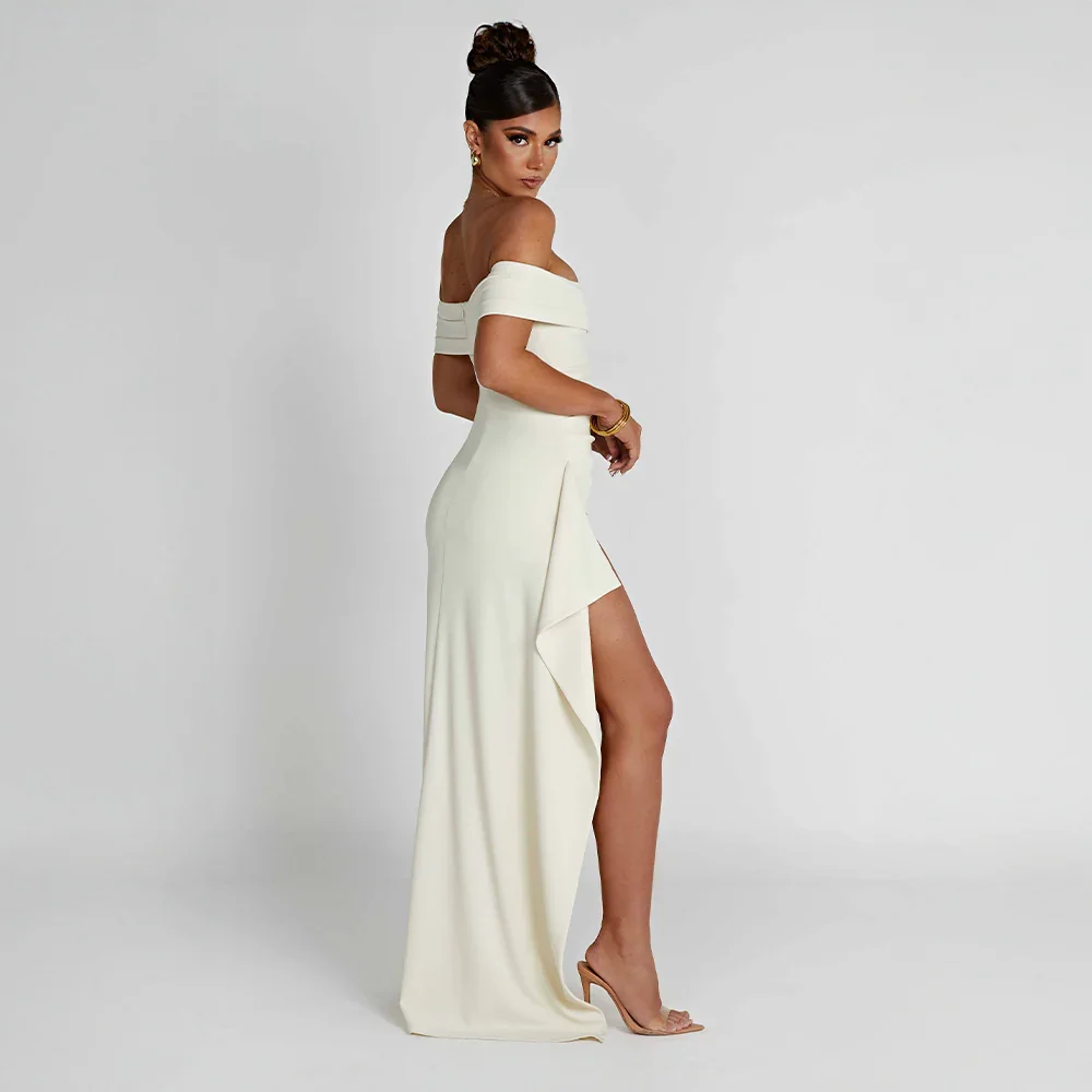 Naomi | Women’s off shoulder maxi dress with high slit