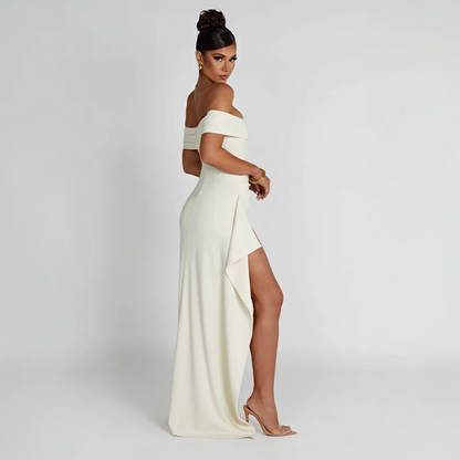 Naomi | Women’s off shoulder maxi dress with high slit