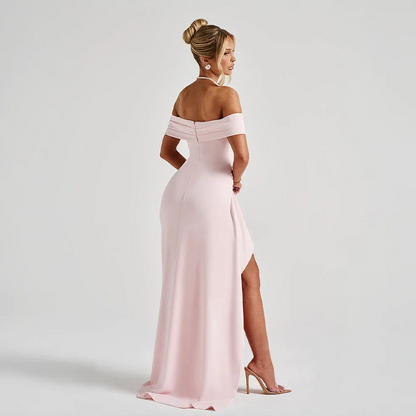 Naomi | Women’s off shoulder maxi dress with high slit