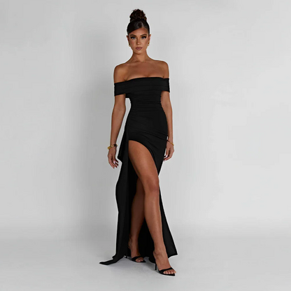 Naomi | Women’s off shoulder maxi dress with high slit