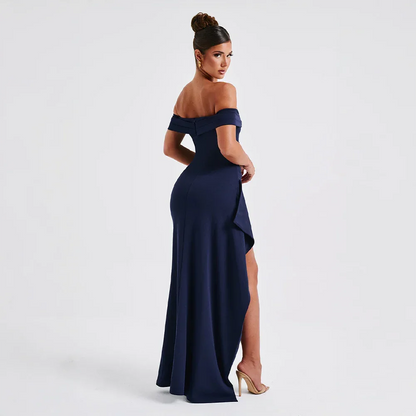 Naomi | Women’s off shoulder maxi dress with high slit