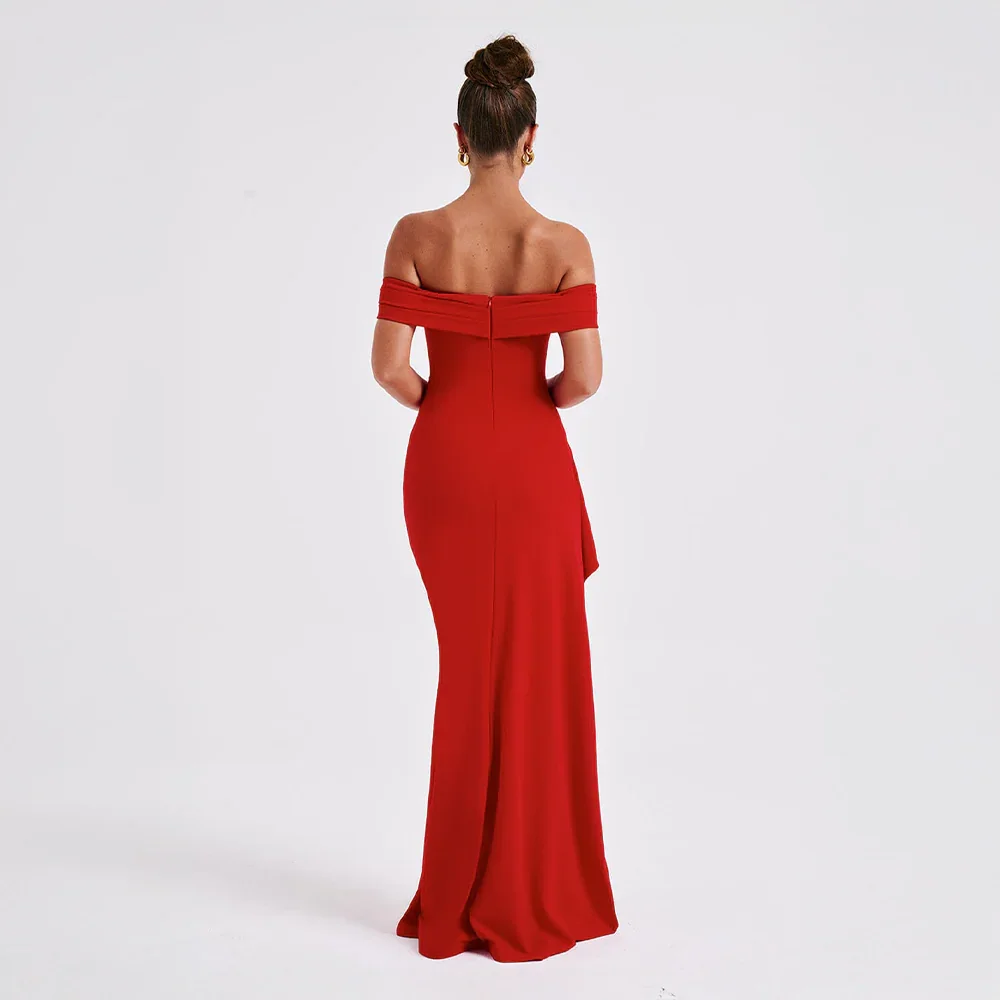 Naomi | Women’s off shoulder maxi dress with high slit