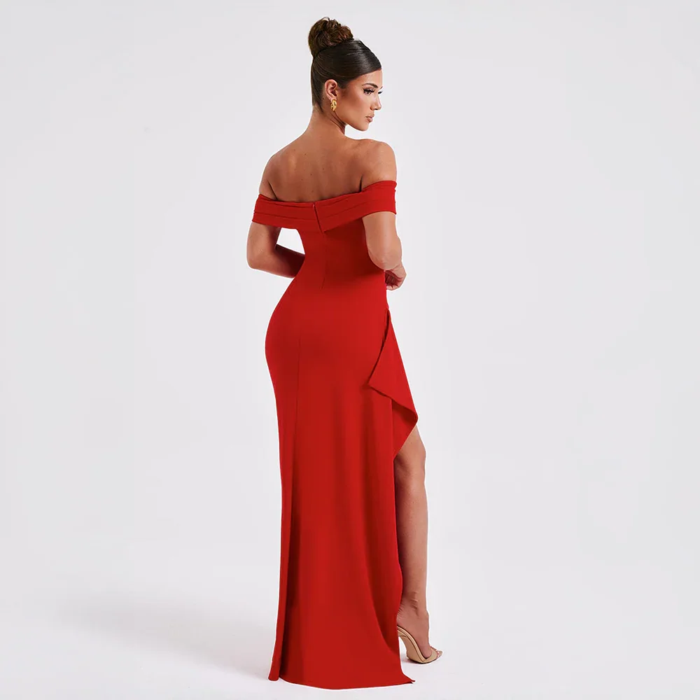 Naomi | Women’s off shoulder maxi dress with high slit