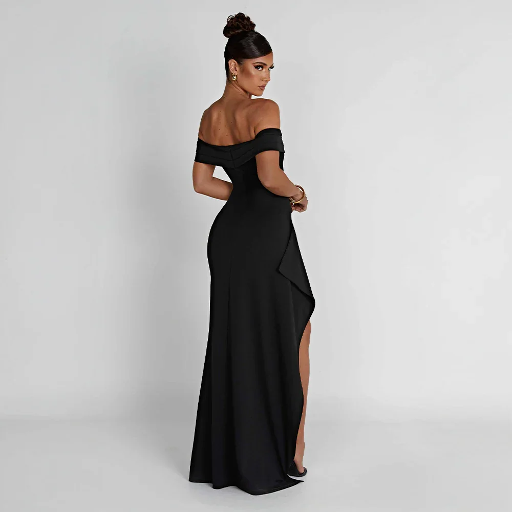 Naomi | Women’s off shoulder maxi dress with high slit