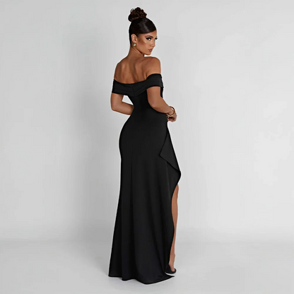 Naomi | Women’s off shoulder maxi dress with high slit