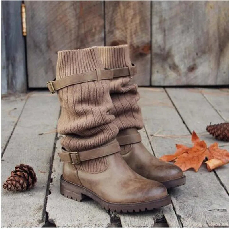 Susan | Women's Winter Boots with Slouch Knit Shaft