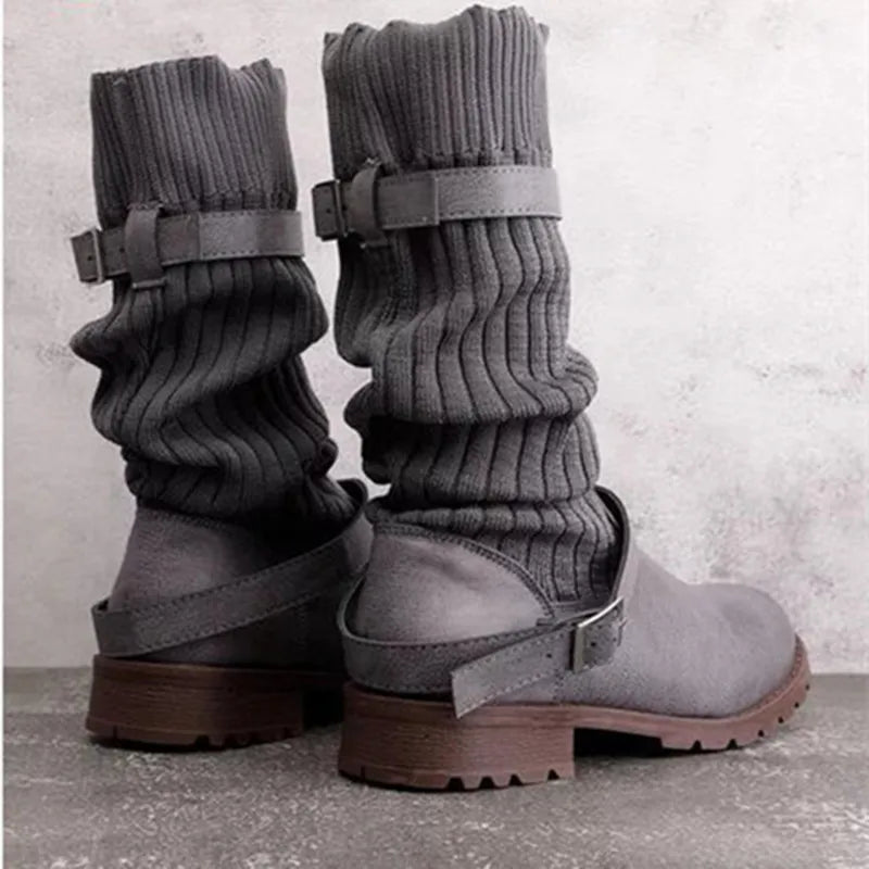 Susan | Women's Winter Boots with Slouch Knit Shaft