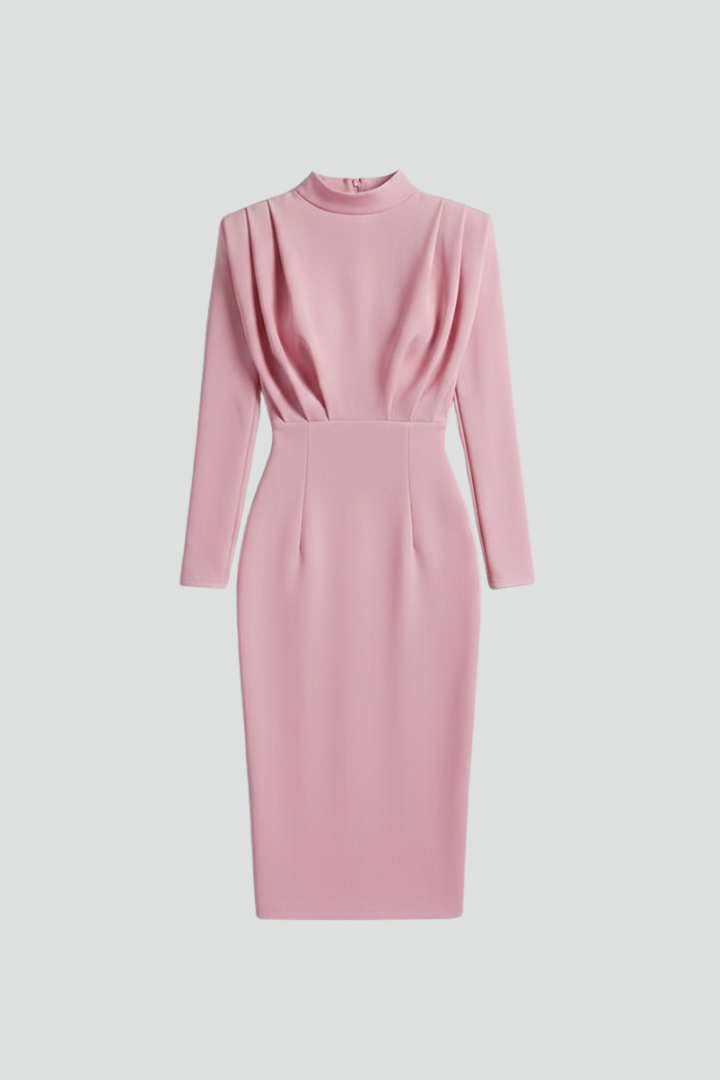 Sabrina | Women’s Mock Neck Maxi Dress With Long Sleeves