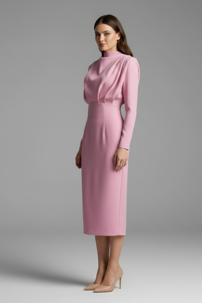 Sabrina | Women’s Mock Neck Maxi Dress With Long Sleeves