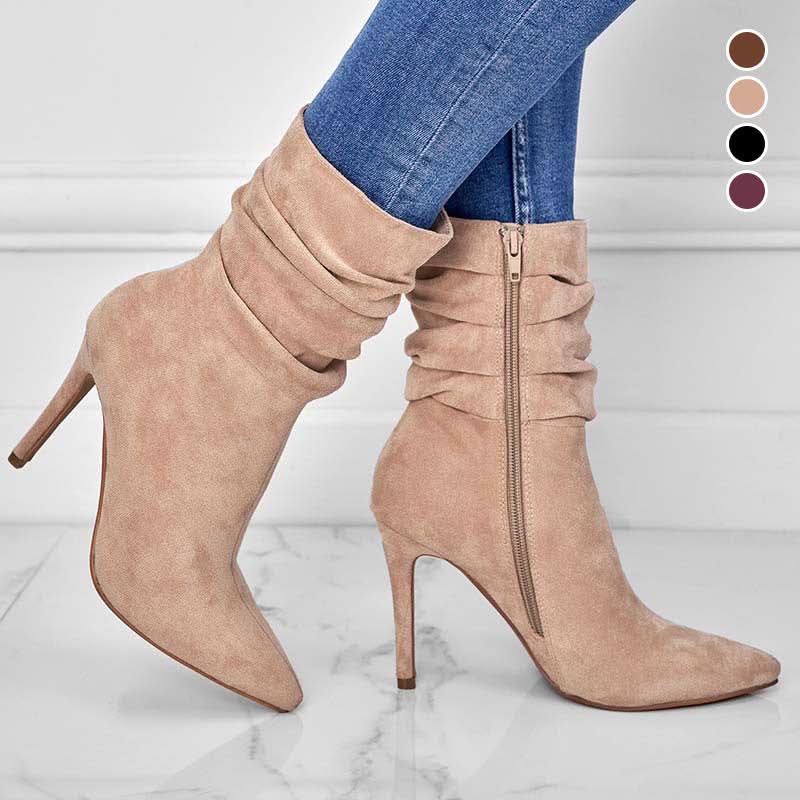 Penelope | Women's High Heel Elegant Ankle Boots with Zipper